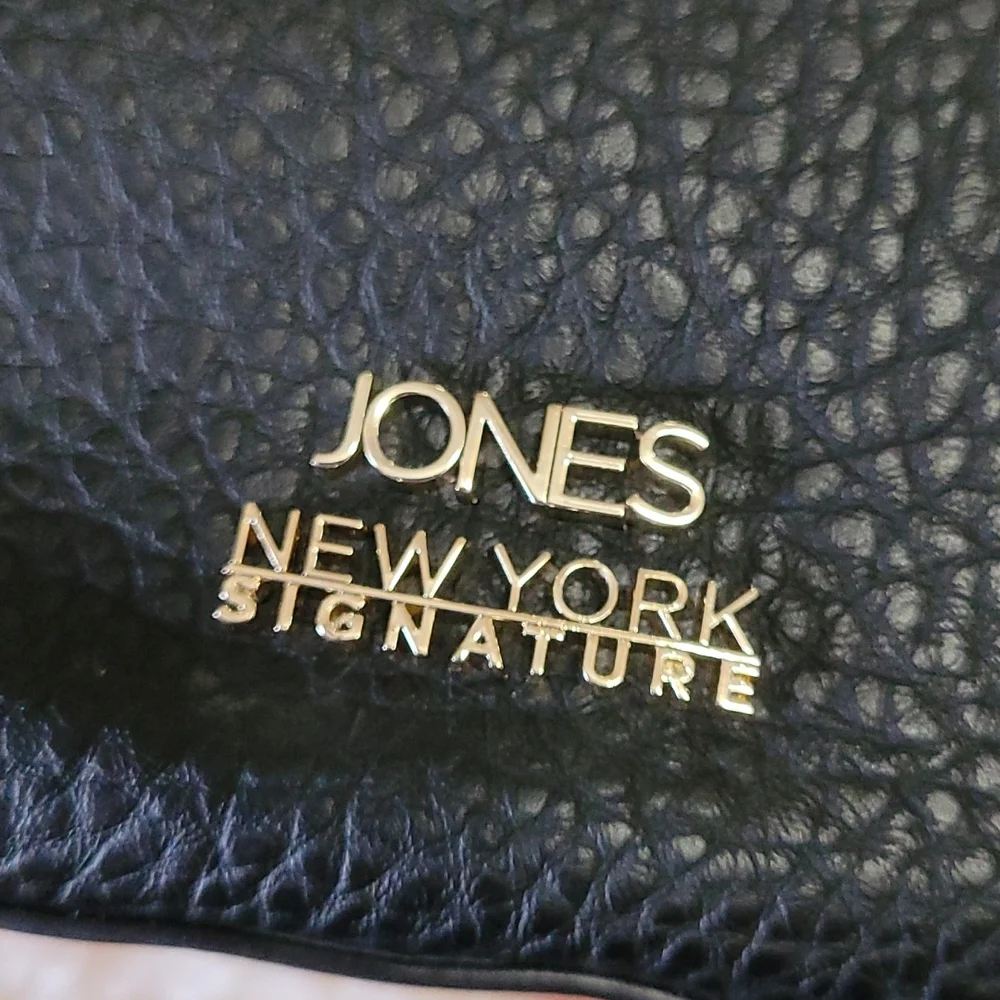 NEW Shoulder Bag Jones New York Signature Color Block Pebbled Faux Leather 2Tone